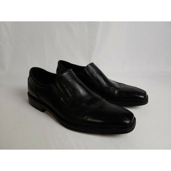 Ecco Men\'s Black Leather Slip On Loafers Wedding Dress Shoes. main image 4